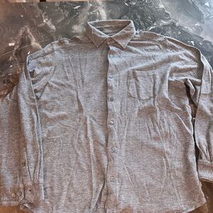 Heather Gray Saks Button Up. Never worn. Size Large.
